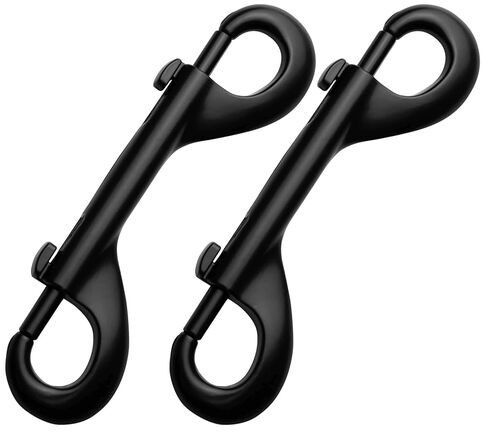 Garwor 4.7 inch Double Ended Bolt Snaps Hooks, 550LBS Weight Capacity Extra Large Trigger Clips, Heavy Duty Trigger Snap for Dog Leash Awning Hammock Sports Boating, Zinc Alloy 2 Pack (Black) in Kuwait
