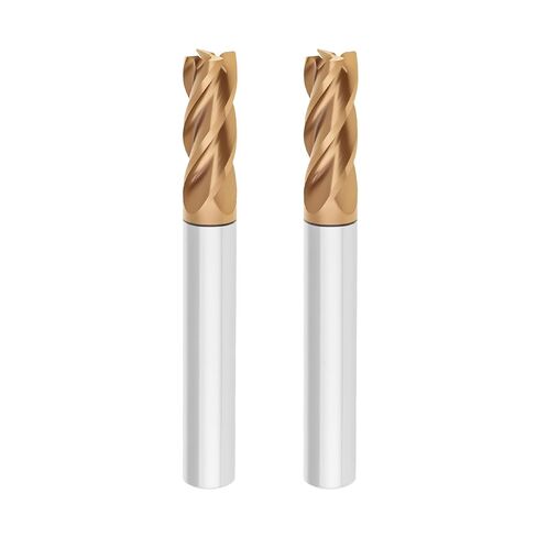 2 Pcs 1/4 inch Tungsten Carbide End Mill Cutter, 4 Flutes CNC Milling Bits for Hardened Steel, Alloy Steel, Cast Iron (AlTiN TiSiN Coated) in Kuwait
