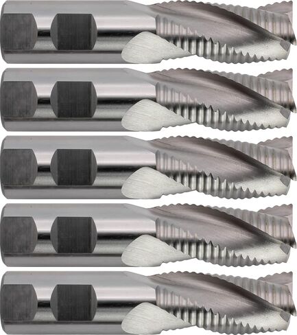 5 قطع CME M42 مطاحن نهائية خشنة من الكوبالت، أنف مربع، درجة خشنة، لمسة نهائية ساطعة (غير مطلية)، قطر مطحنة 3/4 بوصة، طول القطع 1 5/8 بوصة، الطول الإجمالي 3 7/8 بوصة، 3 فلوت، قطع مركزي in Kuwait