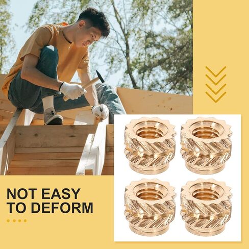 Alipis 120pcs M3x4x5mm Copper Threaded Heat Set Insert Nuts Knurled Female Threaded Embedment for Plastic Injection Molding and 3D Printer Applications in Saudi Arabia