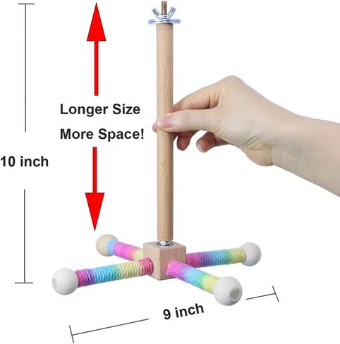 Bird Stand Perch, Portable Tabletop Bird Perch,Interactive Spin Training Bird Toys for Small Medium Parrots Parakeets Conures Lovebirds or Cockatiels in Kuwait