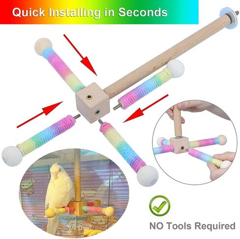 Bird Stand Perch, Portable Tabletop Bird Perch,Interactive Spin Training Bird Toys for Small Medium Parrots Parakeets Conures Lovebirds or Cockatiels in Kuwait