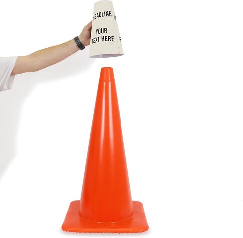 SmartSign Custom Cone Message Sleeve, Prismatic Reflective Vinyl Cone Collar for Safety/Traffic Cone, 3-Side Printing (Cone Not Included), Made in USA in Saudi Arabia