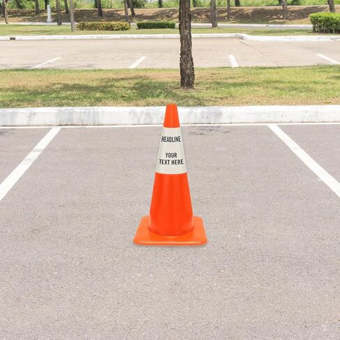 SmartSign Custom Cone Message Sleeve, Prismatic Reflective Vinyl Cone Collar for Safety/Traffic Cone, 3-Side Printing (Cone Not Included), Made in USA in Saudi Arabia