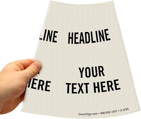 SmartSign Custom Cone Message Sleeve, Prismatic Reflective Vinyl Cone Collar for Safety/Traffic Cone, 3-Side Printing (Cone Not Included), Made in USA in Saudi Arabia