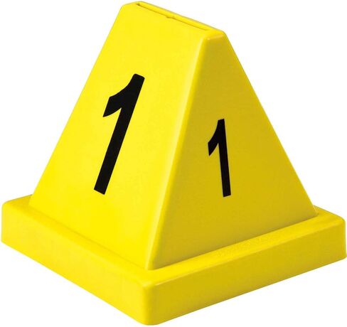 Global Industrial Numbered Pallet Control Cones, Four-Sided, Numbers 1-20, High-Impact Plastic Construction, 4-1/2"L x 4-1/2"W x 4-3/8"H, Yellow, 20 Pack in Saudi Arabia