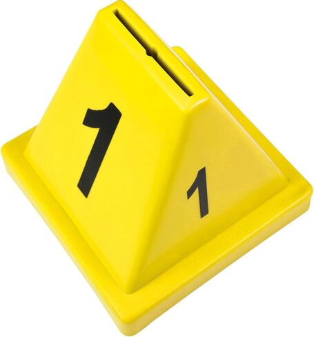 Global Industrial Numbered Pallet Control Cones, Four-Sided, Numbers 1-20, High-Impact Plastic Construction, 4-1/2"L x 4-1/2"W x 4-3/8"H, Yellow, 20 Pack in Saudi Arabia