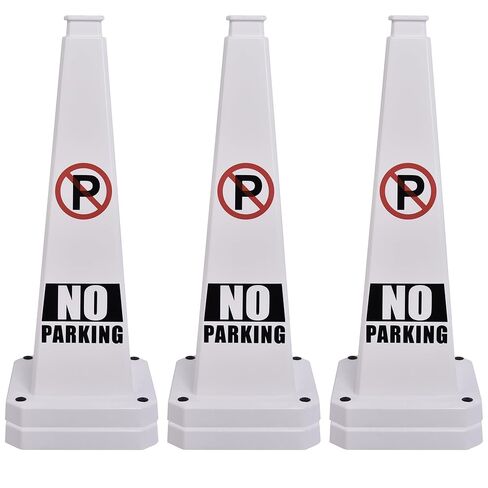 OrangeStar 3 عبوات 28 بوصة بدون مخاريط لوقوف السيارات، مخاريط مرور كبيرة بأربعة جوانب مع قاعدة مطاطية ثقيلة للتحكم في مواقف السيارات والسلامة والممر | الاستخدام الداخلي والخارجي in Kuwait