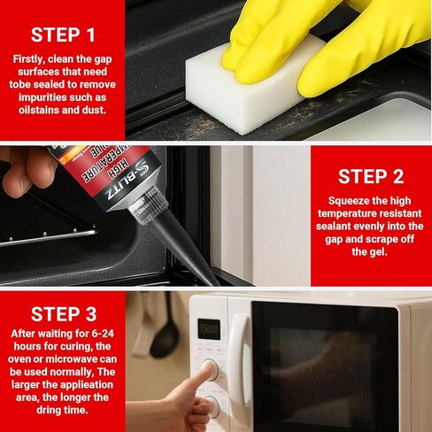 Heat Resistant Silicone, Heat Resistant Glue, Heat Resistant Glue 50ml X 2 Pack, High Temperature Silicone Sealant for Oven Door for Sealing Glass Cooktops, Fireplace Surrounds Kitchen Fittings in Saudi Arabia
