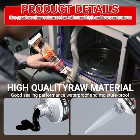 Heat Resistant Silicone, Heat Resistant Glue, Heat Resistant Glue 50ml X 2 Pack, High Temperature Silicone Sealant for Oven Door for Sealing Glass Cooktops, Fireplace Surrounds Kitchen Fittings in Saudi Arabia