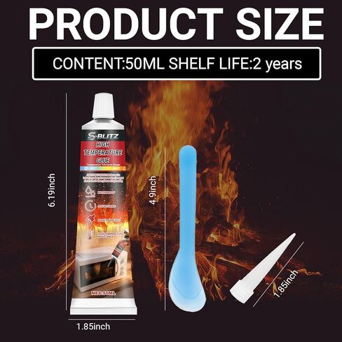 Heat Resistant Silicone, Heat Resistant Glue, Heat Resistant Glue 50ml X 2 Pack, High Temperature Silicone Sealant for Oven Door for Sealing Glass Cooktops, Fireplace Surrounds Kitchen Fittings in Saudi Arabia