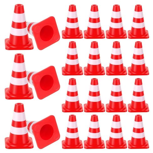 50 Pcs Mini Traffic Cones, 1" Plastic Small Cones,Small Orange Cone Mini Construction Cone Traffic Caution Signs for Micro Landscape Sand Table, Street Signs, Engineering Road ConeSS Model(Orange) in Saudi Arabia