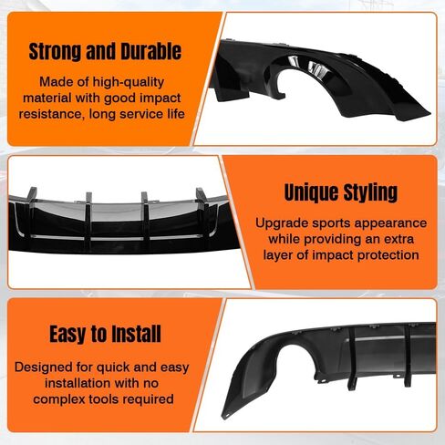 Rear Bumper Diffuser Lip, Compatible with 2015-2023 Dodge Charger Base & SXT, PP Matte Black Rear Lower Lip Valance Splitter in Kuwait