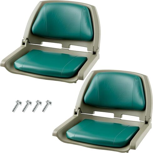 Garvee 2 Pack Boat Seats, Molded Low Back Fishing Boat Chairs, Flip-Up Jon Boat Seats, Bass Boat Cabin Seating for Speedboat, Canoe, Sightseeing Boats, Green in Saudi Arabia