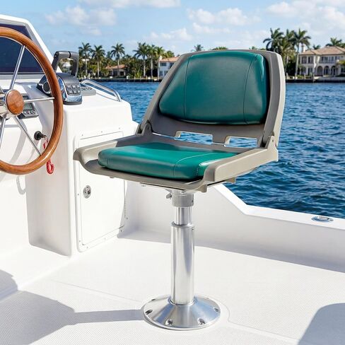 Garvee 2 Pack Boat Seats, Molded Low Back Fishing Boat Chairs, Flip-Up Jon Boat Seats, Bass Boat Cabin Seating for Speedboat, Canoe, Sightseeing Boats, Green in Saudi Arabia