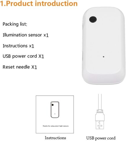 Sonew Smart Light Sensor, Brightness Detector, Smart Automatic Adjustment, Connection Brightness Sensor, for Tuya, for Living Room Bedroom (for Zigbee Type) in Saudi Arabia