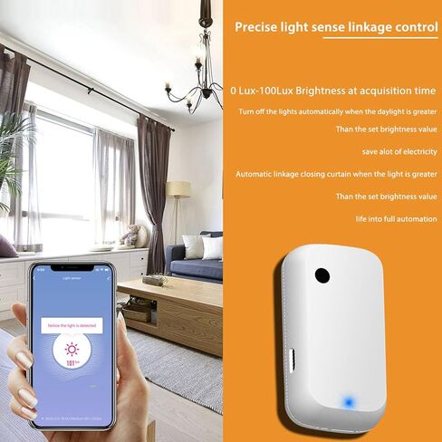 Sonew Smart Light Sensor, Brightness Detector, Smart Automatic Adjustment, Connection Brightness Sensor, for Tuya, for Living Room Bedroom (for Zigbee Type) in Saudi Arabia