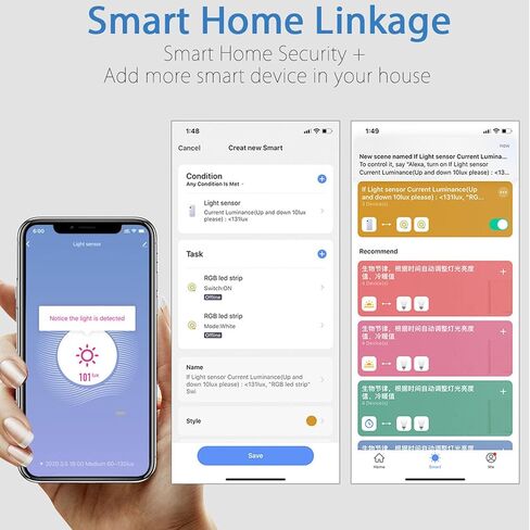Sonew Smart Light Sensor, Brightness Detector, Smart Automatic Adjustment, Connection Brightness Sensor, for Tuya, for Living Room Bedroom (for Zigbee Type) in Saudi Arabia