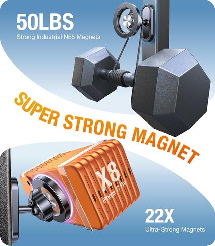 حامل هاتف مغناطيسي لعربة الجولف لحامل صالة الألعاب الرياضية MagSafe 【مغناطيسات قوية】حامل هاتف مغناطيسي لحامل هاتف عربة الجولف لهاتف iPhone 17 16 15 يناسب EZGO Club Car Yamaha Icon ملحقات الجولف للرجال هدايا in Kuwait