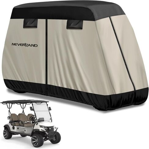 NEVERLAND Golf Cart Cover 4 Passenger, Heavy Duty 420D Golf Cart Covers, Waterproof Club Car Golf Cart Cover with Zipper Doors Compatible with EZGO Yamaha Club Car 4 Seat (Up to 115 Inch) in Saudi Arabia