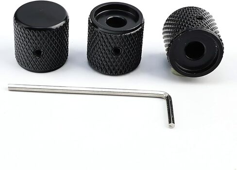 2PCS Stainless Steel Guitar Knobs CNC Machined Volume Tone Control Knobs Flat Top 1/4"(6.5mm) Hole Set Screw Fit for Fender Strat Telecaster Les Paul Electric Guitar or Bass(Chrome) in Saudi Arabia