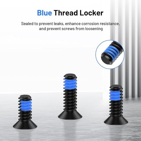 طقم براغي منقط أحمر مكون من 9 قطع يتضمن 6-32 بوصة 8 مم/9.5 مم/11 مم لبصريات Red Dot Sight والتركيب المتوافق مع Holosun 407c/507c/508t، وخزانة الخيوط الزرقاء المصنوعة من الفولاذ المقاوم للصدأ in Kuwait