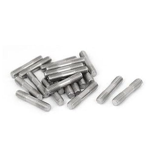 #US M6 x 30mm الفولاذ المقاوم للصدأ ذو نهاية مزدوجة مسمار لولبي ملولب 20PACK in Saudi Arabia