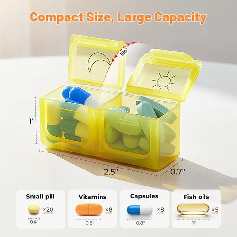Mancro Monthly Pill Organizer 2 Times a Day, 31 Day AM PM Pill Box with Medication Schedule Card, Easy Open Daily Compartments for Adults&Seniors, Includes Weekly Travel Pill Pouch for Home&Travel in Kuwait