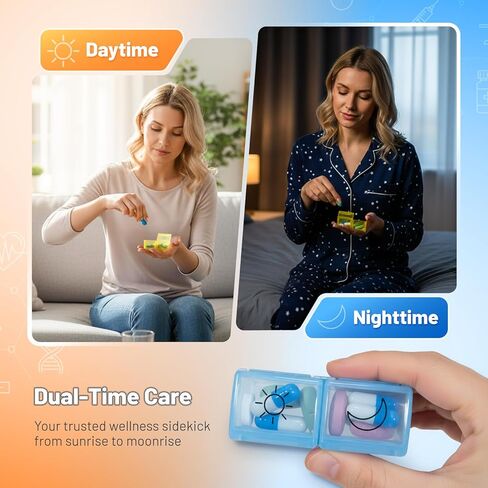 Mancro Monthly Pill Organizer 2 Times a Day, 31 Day AM PM Pill Box with Medication Schedule Card, Easy Open Daily Compartments for Adults&Seniors, Includes Weekly Travel Pill Pouch for Home&Travel in Kuwait