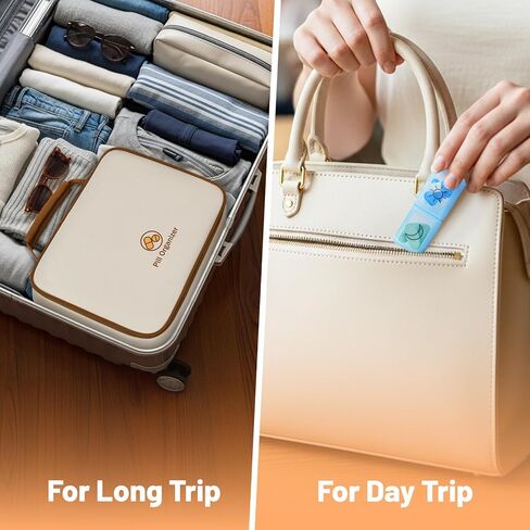 Mancro Monthly Pill Organizer 2 Times a Day, 31 Day AM PM Pill Box with Medication Schedule Card, Easy Open Daily Compartments for Adults&Seniors, Includes Weekly Travel Pill Pouch for Home&Travel in Kuwait