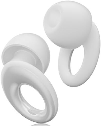 سدادات أذن لإلغاء ضوضاء النوم، تقليل الضوضاء بمقدار 30 ديسيبل، سدادات أذن سيليكون قابلة لإعادة الاستخدام لحل الشخير، ملاءمة مريحة مع 4 أحجام وحقيبة حمل، أسود in Kuwait