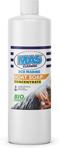 MA5x Eco Marine Boat Soap Concentrate – Biodegradable Boat Wash Soap – Boat Cleaner for All Boat Surfaces – Cleans, Degreases & Shines – Made in USA in Kuwait