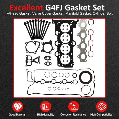 G4FD G4FJ Engine Full Gasket Set With Cylinder Head Bolt Fit For Hyundai Accent GLSE Elantra i30 Kona Tucson Kia Rio LX Optima Seltos 1.6L 2012-2020 22311-2B004 22321-2B700 in Kuwait