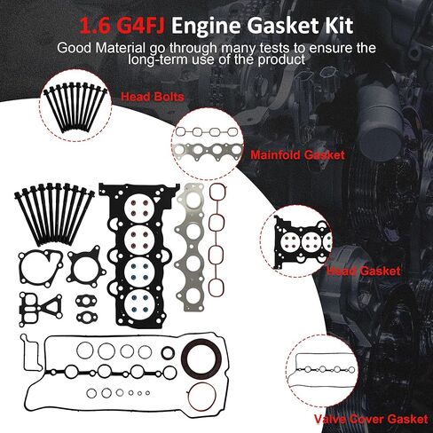 G4FD G4FJ Engine Full Gasket Set With Cylinder Head Bolt Fit For Hyundai Accent GLSE Elantra i30 Kona Tucson Kia Rio LX Optima Seltos 1.6L 2012-2020 22311-2B004 22321-2B700 in Kuwait