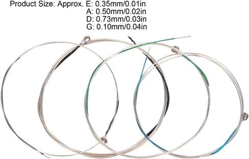 مجموعة قطع من أوتار الكمان - مجموعة كاملة من أوتار الفولاذ المقاوم للصدأ الأساسية E A D G للكمان مقاس 14 بوصة - 16 بوصة، والتنظيف، والصيانة، والنغمات الدافئة والتناغمات الغنية in Kuwait
