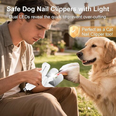 SZMDLX Cat & Dog Nail Trimmers, Electric Rechargeable Dog Nail Clippers & Dog Nail Grinder with 2 LED Light Paws Grooming Kit, Dog Nail File Quiet Pet Nail Clippers & Grinder Trimmer for Dogs and Cats in Kuwait