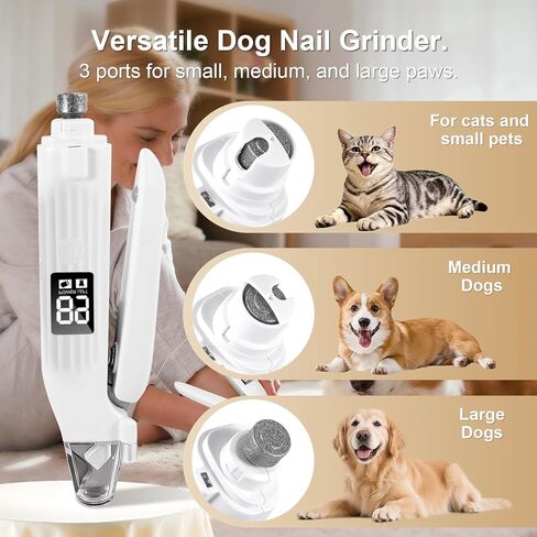SZMDLX Cat & Dog Nail Trimmers, Electric Rechargeable Dog Nail Clippers & Dog Nail Grinder with 2 LED Light Paws Grooming Kit, Dog Nail File Quiet Pet Nail Clippers & Grinder Trimmer for Dogs and Cats in Kuwait