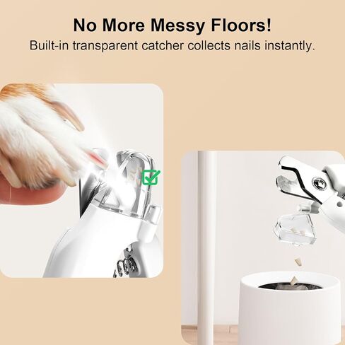 SZMDLX Cat & Dog Nail Trimmers, Electric Rechargeable Dog Nail Clippers & Dog Nail Grinder with 2 LED Light Paws Grooming Kit, Dog Nail File Quiet Pet Nail Clippers & Grinder Trimmer for Dogs and Cats in Kuwait