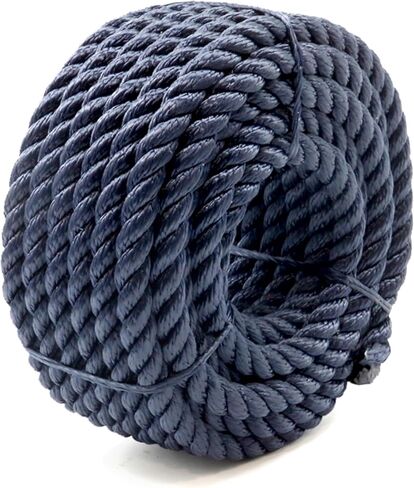 5/16" x 32' (8mm x 10m) 3 Strand Blue Twisted Polypropylene Tarp Rope - Multipurpose, Lightweight, Weather-Resistant Cord for Outdoor/Indoor Use and DIY Projects in Kuwait