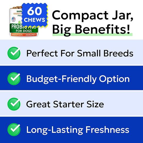 اللحاء والشرارة الطبيب البيطري قوة الكلب مضغ - الغاز ، الإسهال ، الحساسية ، الإمساك ، اضطراب في المعدة ، مع إنزيمات هضمية + اليقطين + البري بيوتيك - 120 مضغ ناعم وبط in Kuwait