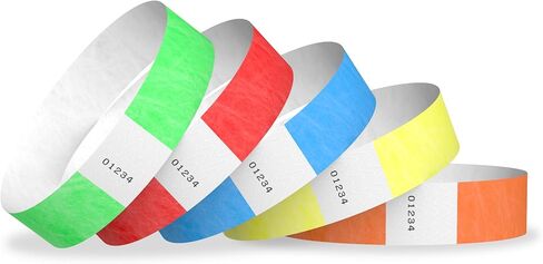 2,000 WristCo Tyvek Wristbands for Events – 5-Color Variety Pack – Tamper-Proof Design Prevents Reuse – Premium-Grade Bracelets for Hospital & Medical ID, Party, VIP Identification in Saudi Arabia