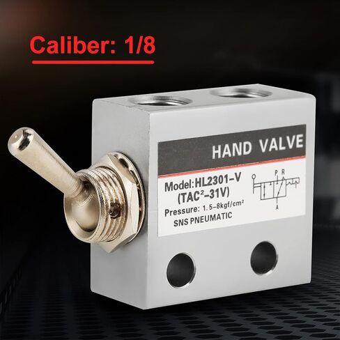 YWBL-WH HL2301 3 مواضع 2 صمام ميكانيكي هوائي، مفتاح تبديل يدوي معدني مع مقبض قابل للتعديل للتحكم في الهواء، صمام مدمج 1/8 بوصة (0.1-0.8Map، in Saudi Arabia