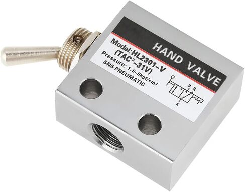 YWBL-WH HL2301 3 مواضع 2 صمام ميكانيكي هوائي، مفتاح تبديل يدوي معدني مع مقبض قابل للتعديل للتحكم في الهواء، صمام مدمج 1/8 بوصة (0.1-0.8Map، in Saudi Arabia