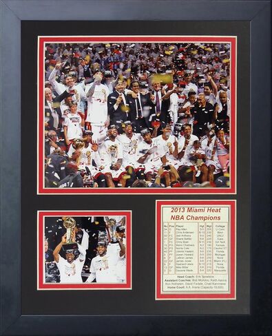 مجموعة صور مؤطرة لبطولة ميامي هيت NBA Champions Podium مقاس 11 بوصة × 14 بوصة من شركة Legends Never Die, Inc. in Saudi Arabia