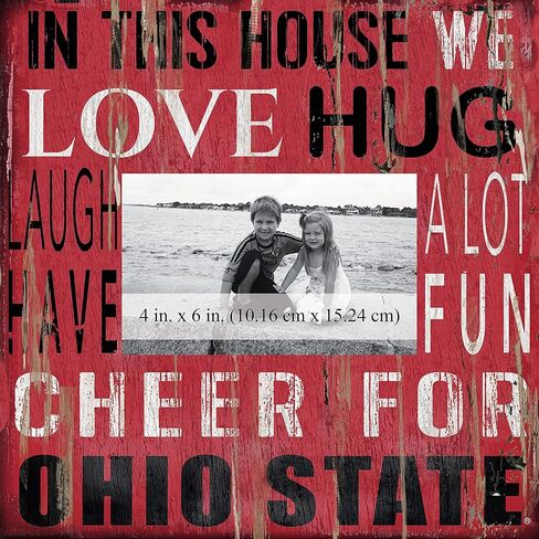 Fan Creations NCAA Ohio State Buckeyes In This House 4 in. x 6 in. Wood Photo Frame in Kuwait
