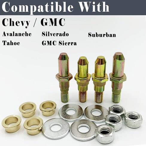 مجموعات إصلاح دبوس مفصل الباب والبطانة المتوافقة مع GMC Sierra Yukon Chevy Silverado Avalanche Suburban Tahoe Truck SUV Door Hinge Roller Pin استبدال 19299324 38453 in Saudi Arabia