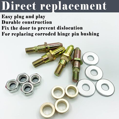 مجموعات إصلاح دبوس مفصل الباب والبطانة المتوافقة مع GMC Sierra Yukon Chevy Silverado Avalanche Suburban Tahoe Truck SUV Door Hinge Roller Pin استبدال 19299324 38453 in Saudi Arabia