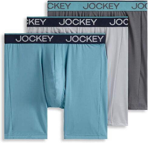يوكي الرجال الداخليين للرجال chafe chafe pouch microfiber 8.5 "Long Lug Boxer Brief - 3 pack ، bright qua/iron gray/blue out ، m in Kuwait