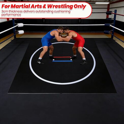 10x10/6.6x10ft Wrestling Mat for Home Foldable Roll-Up Design BJJ MMA Jiu Jitsu Mats 1.18in Thick Protective Foam for Kids Gifts Men Boys in Kuwait