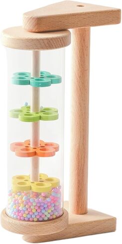 Colorful Rain Stick Toy – Musical Sensory Development Organizer, Nursery Block with Feature, Wooden Frame Gear with Feature, Stick Functional Styling, Learning Supplies for Kindergarten, Home, in Saudi Arabia